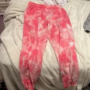 Pink, tie-dye, PacSun sweatpants